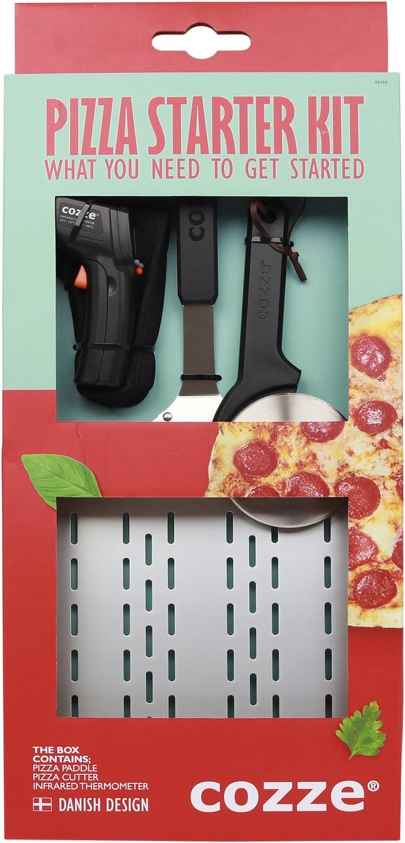 Cozze® Cadeauset met Pizzaschep, thermometer & Pizzasnijder, 3-delig