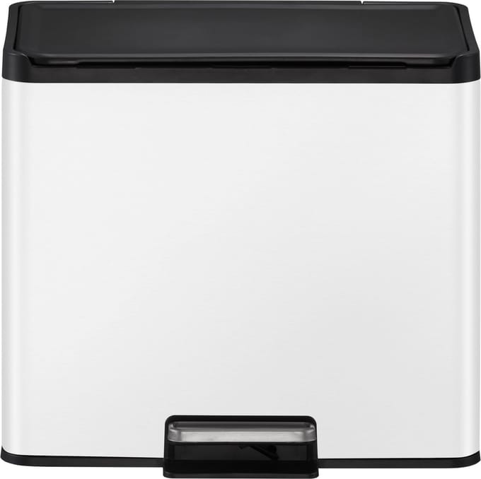 EKO - Essential 2 Recycler pedaalemmer 15+15 liter - Steel Polypropylene - wit - Prullenbak