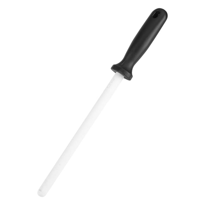 Tige d'affûtage en céramique de 20 cm, pierre à aiguiser pour couteaux de cuisine et ciseaux white
