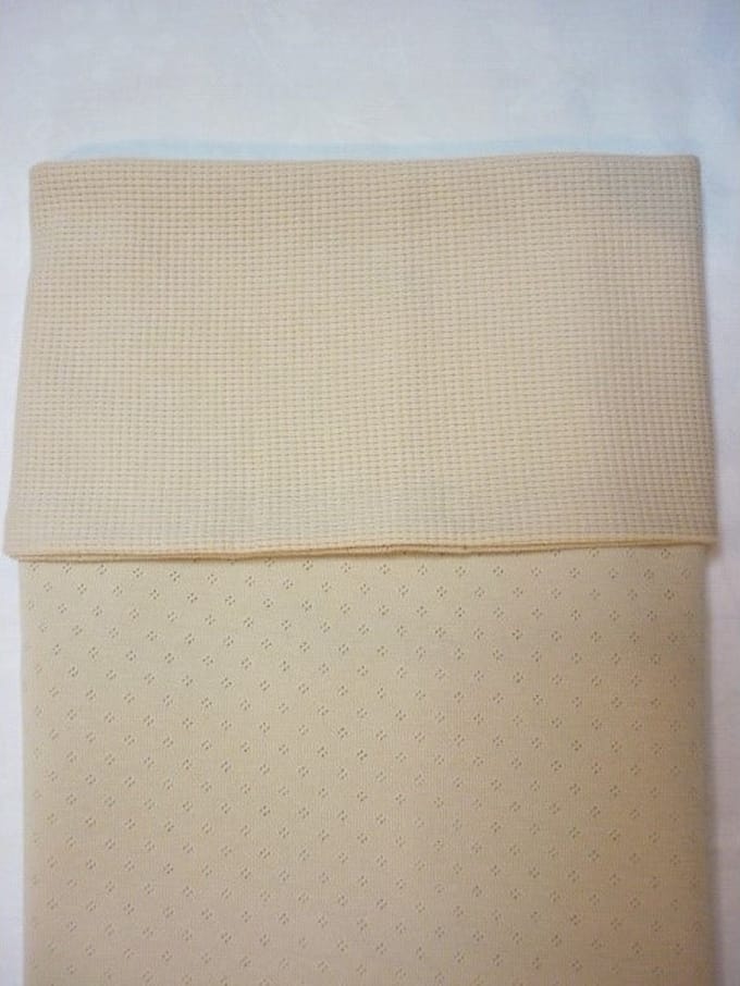 Oogappel Tricot Pointelle Tricot Wafel Wiegdeken 75x100 cm-Beige