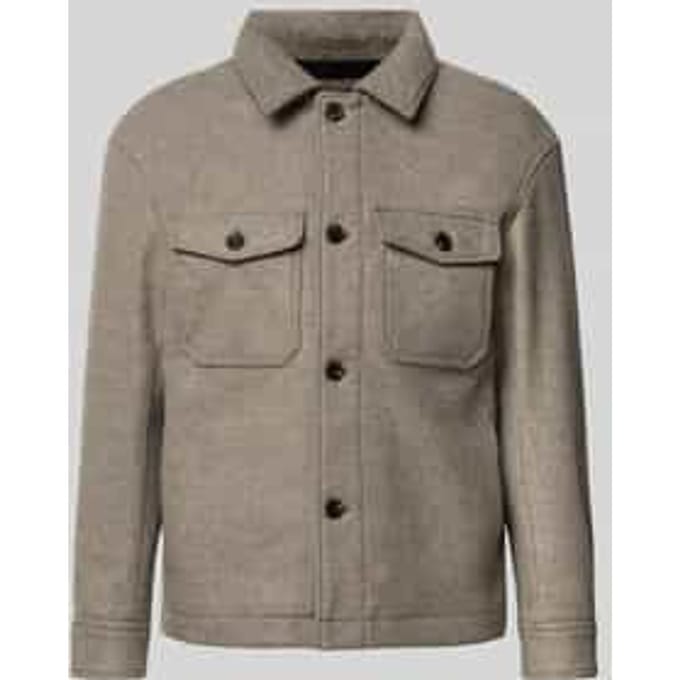 Regular fit overhemdjack met wol Model 'MITCH'