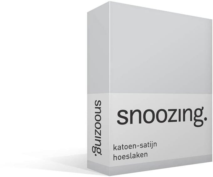 Snoozing - Katoen-satijn - Hoeslaken - Eenpersoons - 70x200 cm - Grijs