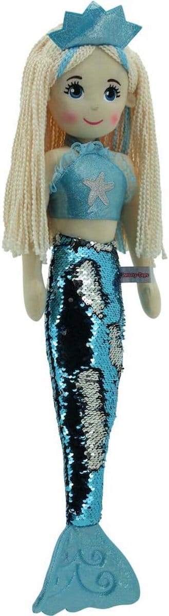 Grote Pluchen Zeemeermin Pop 70 cm Turquoise Knuffel Speelgoed