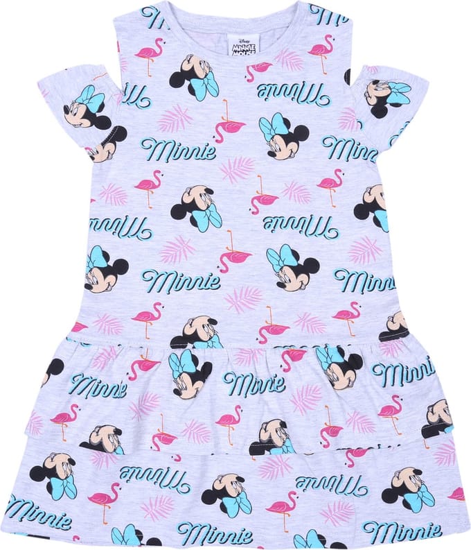 Grijs zomerjurkje met ruches Minnie Mouse DISNEY