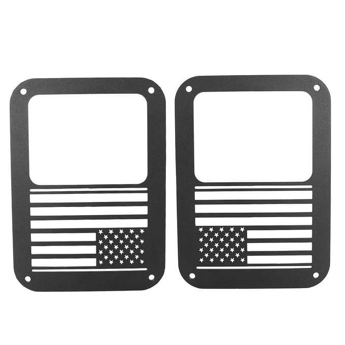 Protection de cache de feu arrière Style Drapeau National Convient pour Wrangler JK 07 18 black