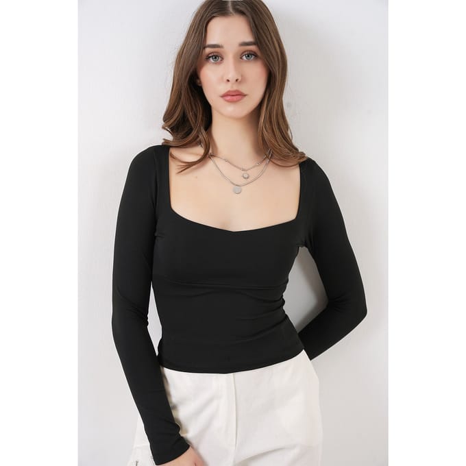 Langdurige Aangename Blouse met Hartkraag