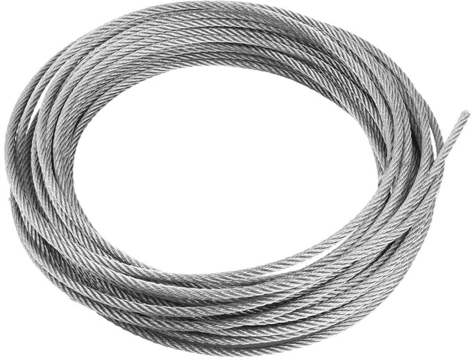 Draadkabel 5 mm x 20 m - Roestvrij Staal, 400 kg Draagvermogen