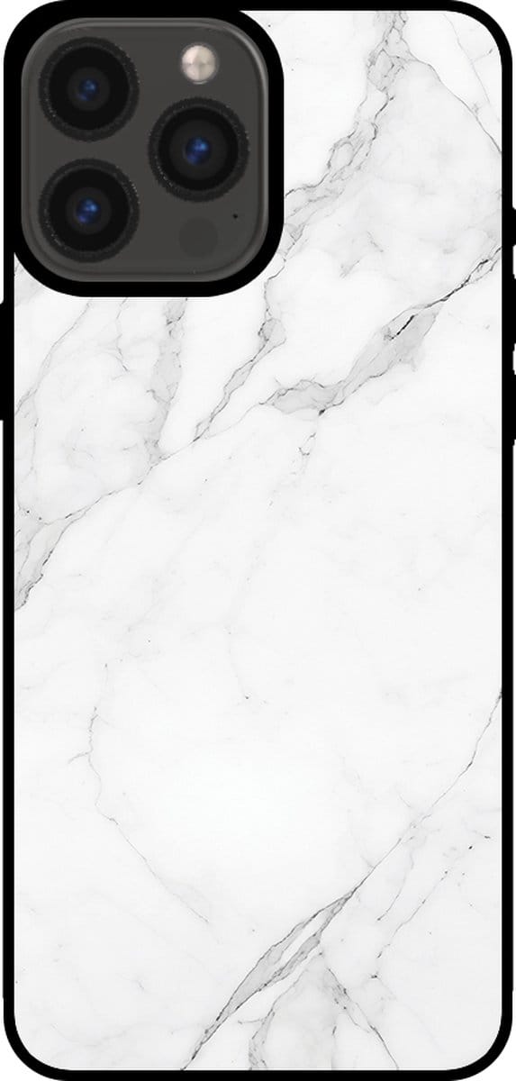 Smartphonica Telefoonhoesje voor iPhone 13 Pro Max met marmer opdruk - TPU backcover case marble design - Wit geschikt voor iPhone 13 Pro Max