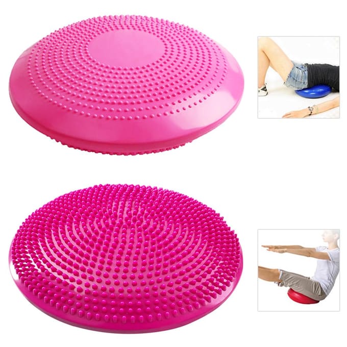 33CM Yoga Balansschijf Opblaasbaar Stabiliteit Wiebelkussen Gratis Handpomp zwart