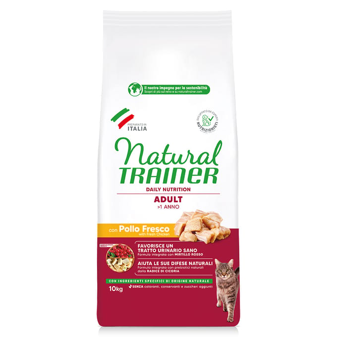 10 kg Natural Trainer Adult Fresh Chicken Kattenvoer Droog