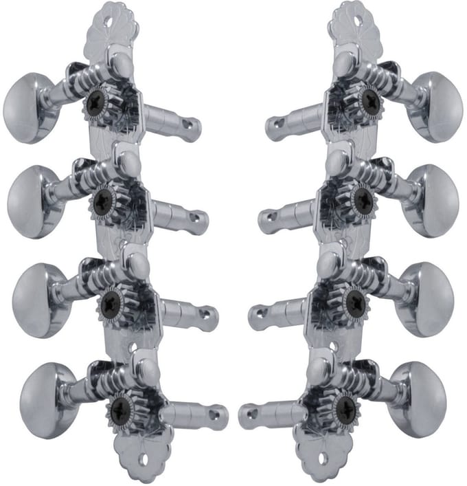 Grover 304C Sta-Tite Mandolin Machine Heads, Chrome mandoline stemmechanieken