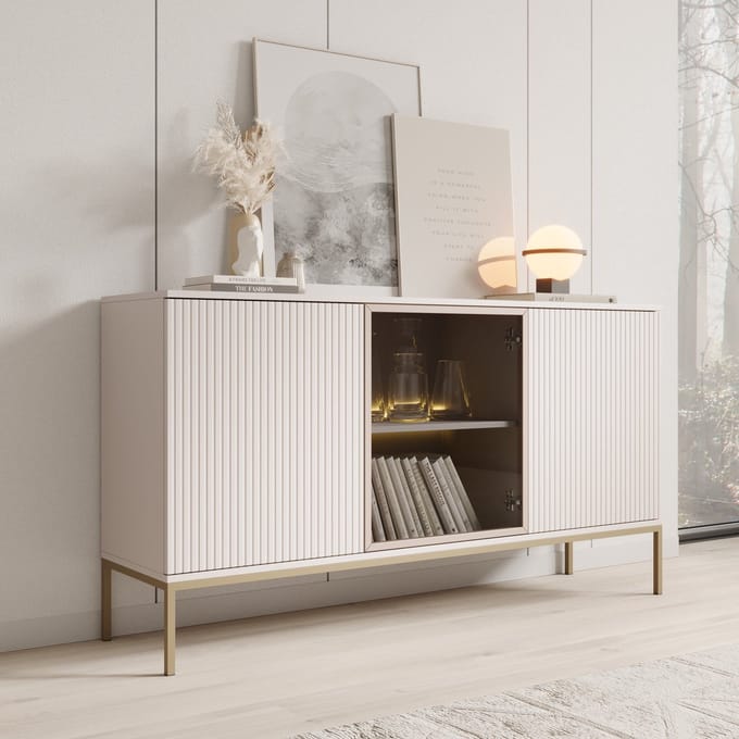Meubella - Legend - Dressoir - Beige - 153x39x83 cm