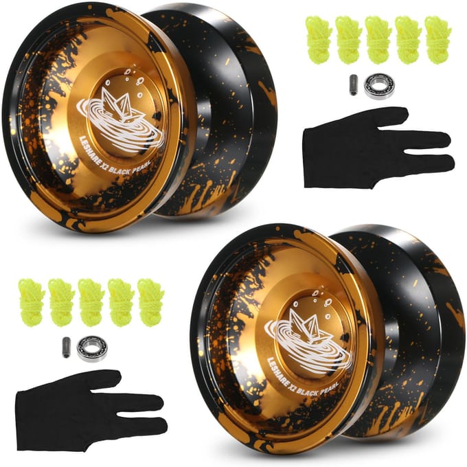 2-pack aluminium jojo-ballen Competitief jojo-cadeau met lagersnaren en handschoenen