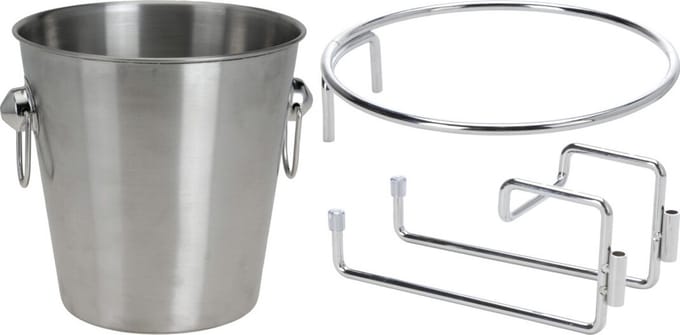 Excellent Houseware ijsemmer - 3L - RVS - 22 x 22 cm - inclusief houder