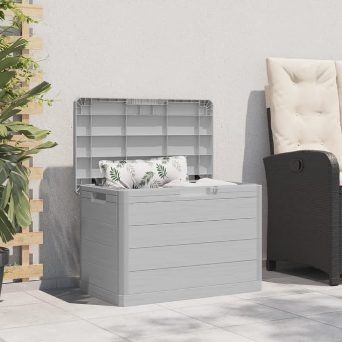 vidaXL - Kussenbox - 77,5x44,5x53 - cm - polypropeen - grijs