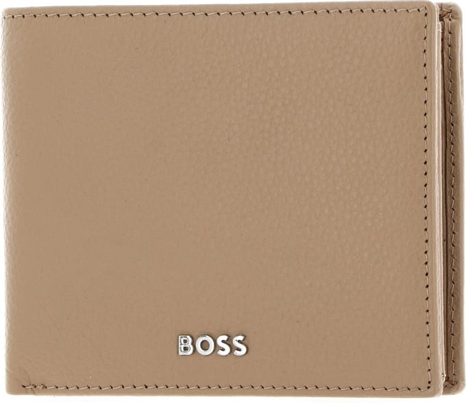 HUGO BOSS Leren Portemonnee Classic Grained Wallet Camel Lichtbruin