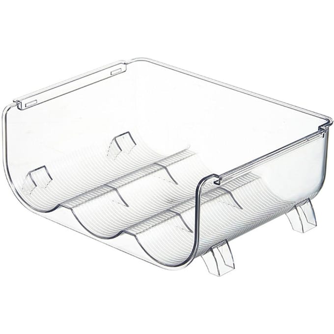 Waterfles Organizer Stapelbaar Transparant 3 Sleuven Bureau Waterfles Houder Rek voor Keuken white