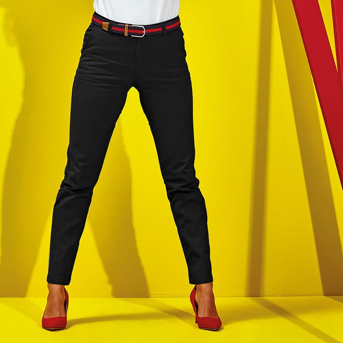 Asquith & Fox Dames/dames Casual Chino Broek (Zwart)