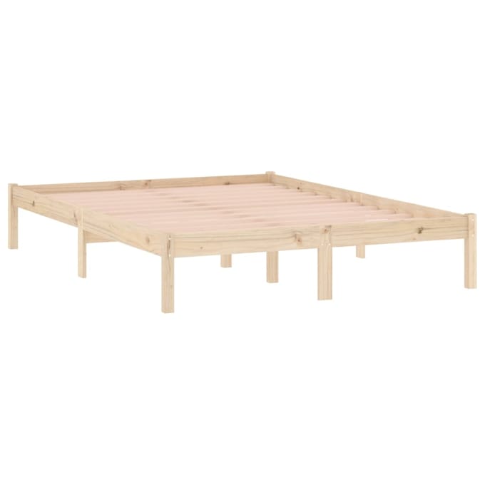 vidaXL - Bedframe - zonder - matras - massief - grenenhout - 137x190 - cm - vol