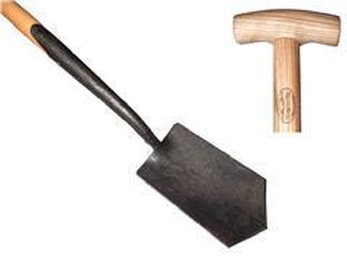 De Wit Puntspade zwanehals met lip, met essen steel 75cm