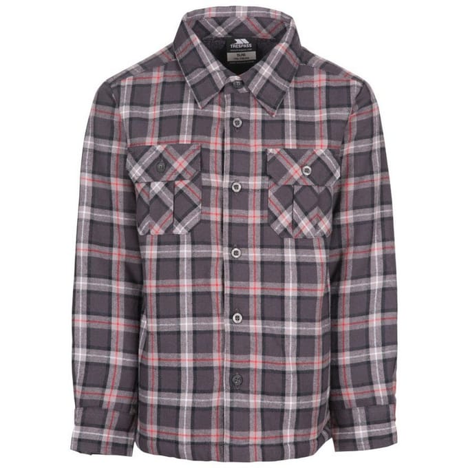 Trespass Kinderen/Kinderen Gemiddelde Lange Mouwen Gingham Shirt (Donkergrijs ruitje)