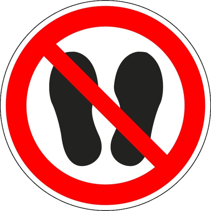 Verboden te betreden sticker - ISO 7010 - P024 150 mm