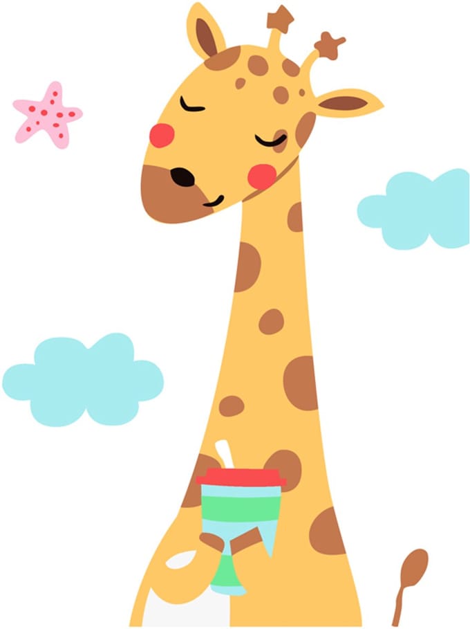 Diamond Painting Knutselset Kind 6+ - Giraffe - Kaart - incl. Pen - 15x20cm