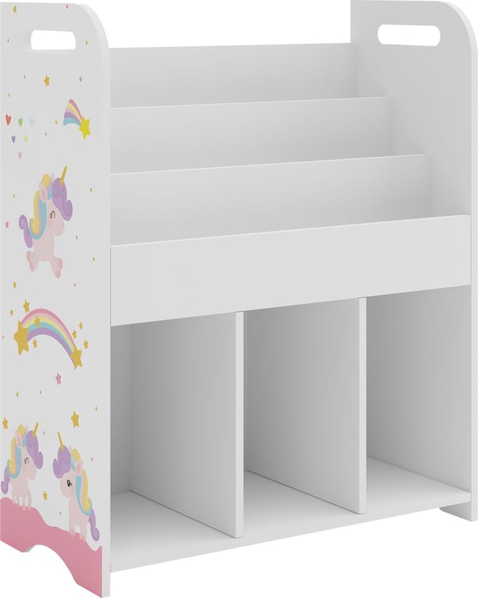 Kinderkast Røyrvik open kast 75x62x29 cm eenhoornmotief [en.casa]