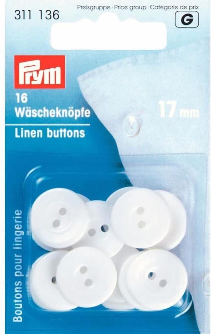 Linnen knopen Kunststof 17 mm
