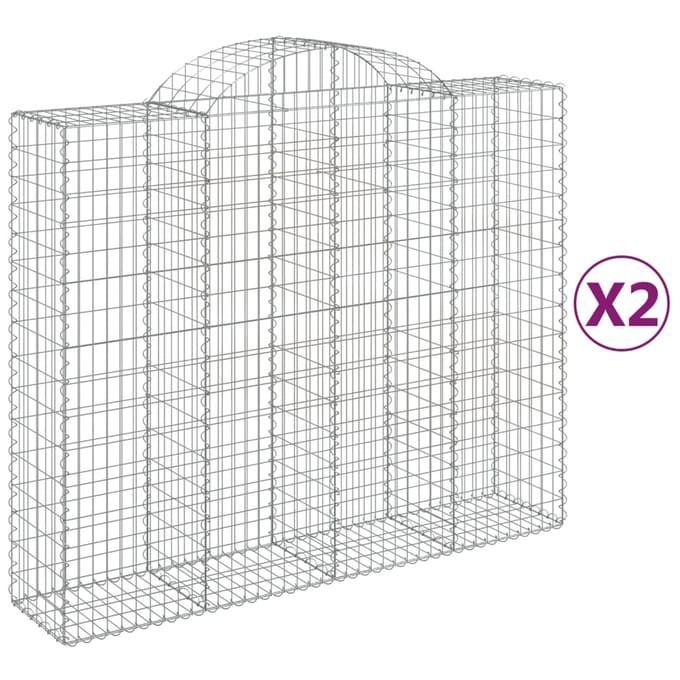 vidaXL - Schanskorven - 2 - st - gewelfd - 200x50x160/180 - cm - ijzer