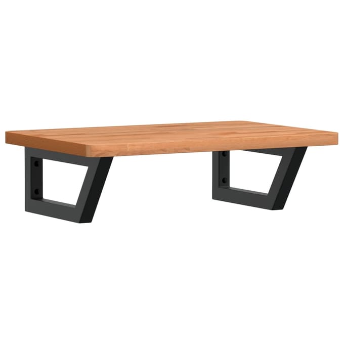 vidaXL - Badkamer - wandschap - staal - en - massief - beukenhout