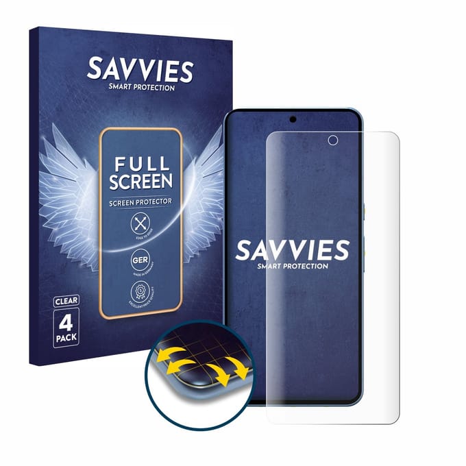Savvies - Screenprotector voor Google Pixel 8 Pro - Folie Beschermfolie transparant volledig dekking 4 Stuks
