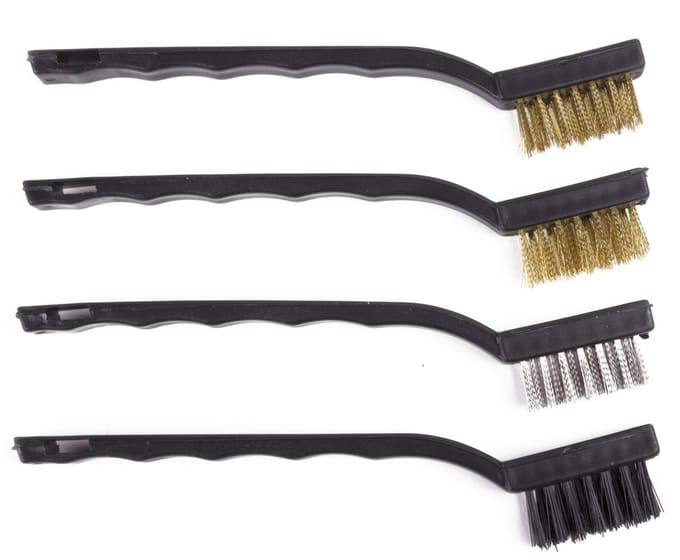 Benson Staalborstel set - 4x stuks - RVS - Messing - Nylon - 17 cm