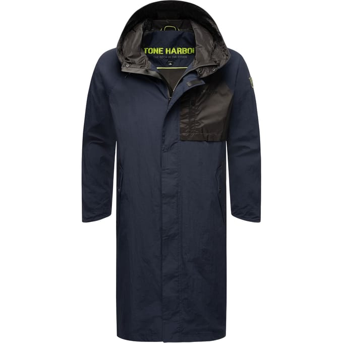 Stone Harbour heren regenjas Zafaar met lange pasvorm en waterafstotend design