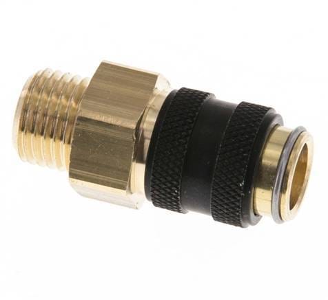 Messing DN 5 Zwart Luchtkoppeling Snelkoppeling G 1/4 inch Buitendraad Double Shut-Off - CLS5-M-B-BLA-SV-014