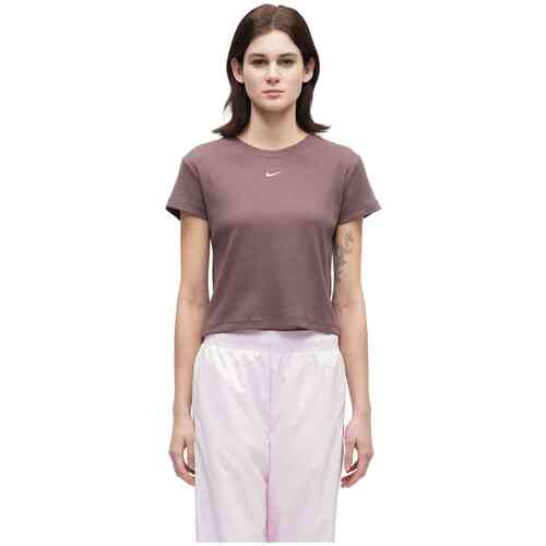Nike Rib Tight Sportshirt dames Bordeaux S/36