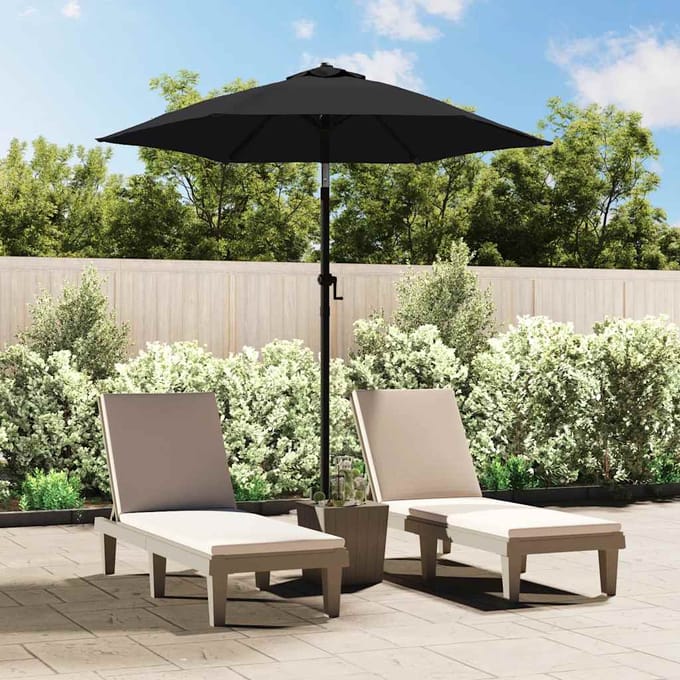 vidaXL - Parasol - 200x224 - cm - aluminium - zwart