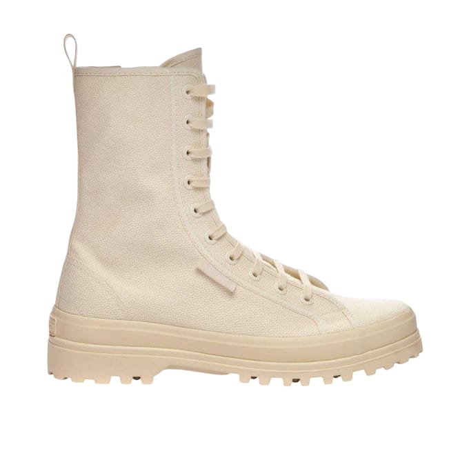Superga Dames 2341 Alpina Canvas Platformlaarzen (Ruw Beige)
