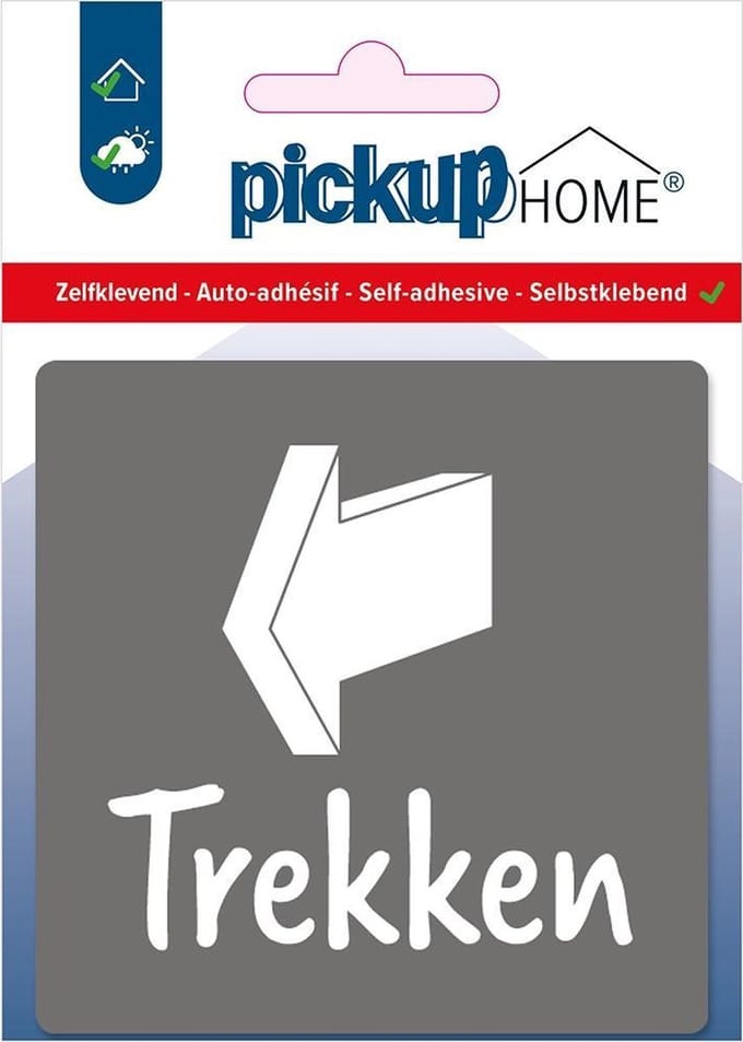 Pickup Trekken grijs - 90x90 mm Pictogram Route Acryl