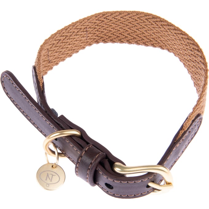 Halsband Nomad Tales Bloom, caramel - Maat M: 40 - 46 cm Halsomvang, B 32 mm