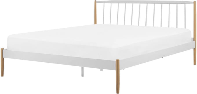 MAURS - Tweepersoonsbed - Wit - 180 x 200 cm - Metaal