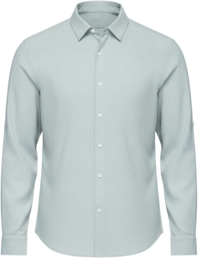 OMBRE Overhemd - Regular Fit - Viscose - Lange Mouw Grijs M