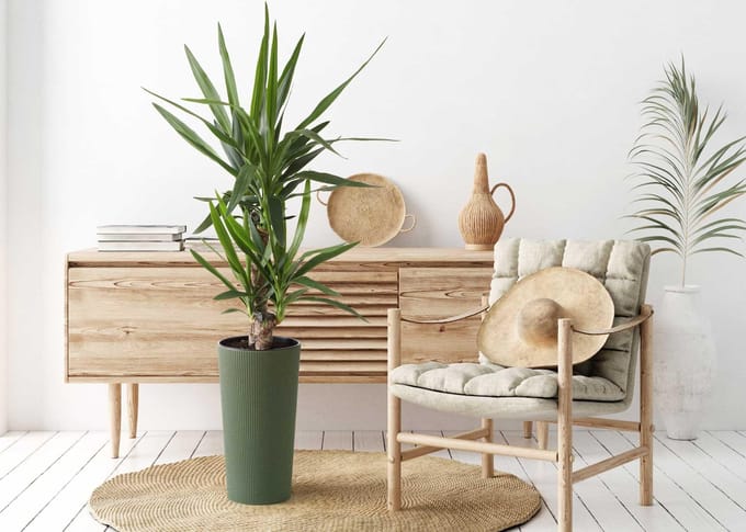 Urbanika Eco Wood - Bloempot - Modern design - Lichtgewicht - Ecologisch - 57 cm