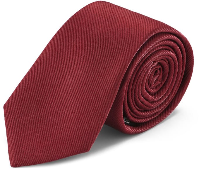 6 cm Stropdas van Wijnrood Zijden Twill