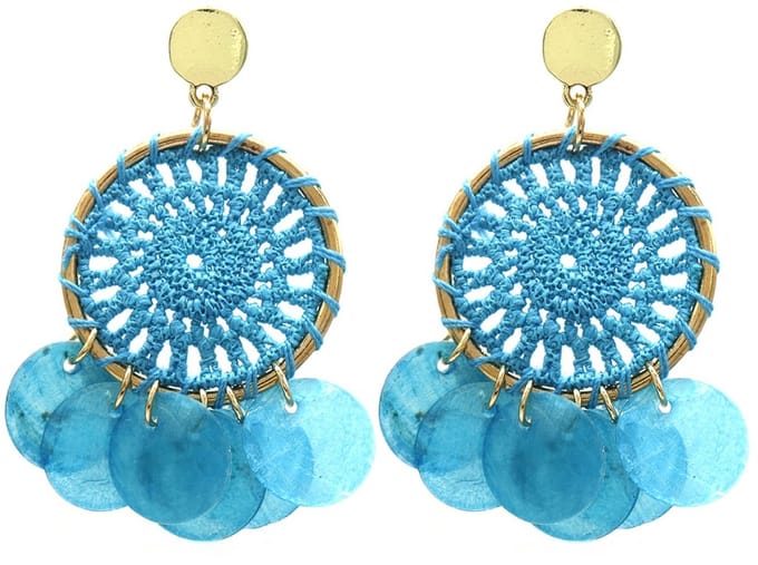 Oorbellen Gevlochten - 5,5x3 cm - Blauw
