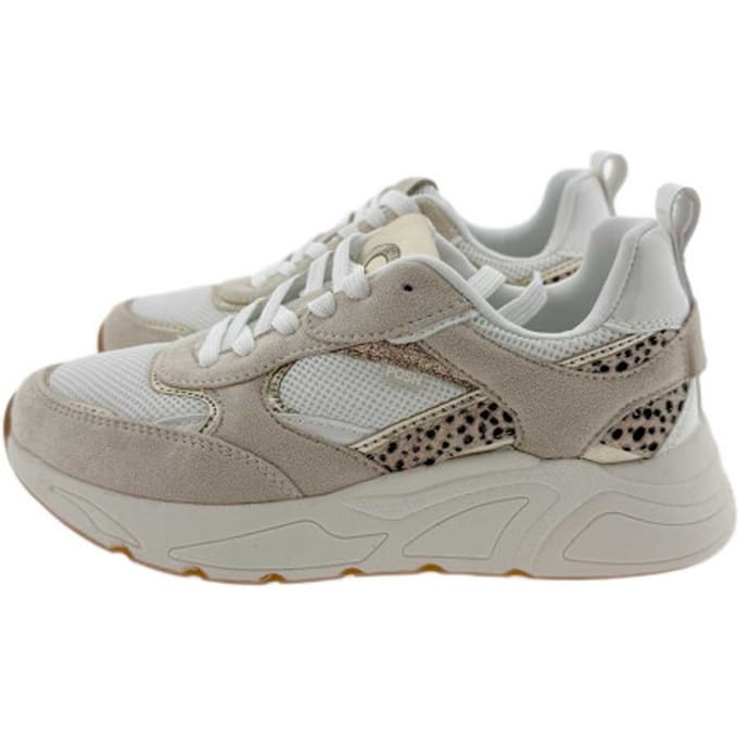 POSH by Poelman CARO Dames Sneakers - Wit met beige combinatie