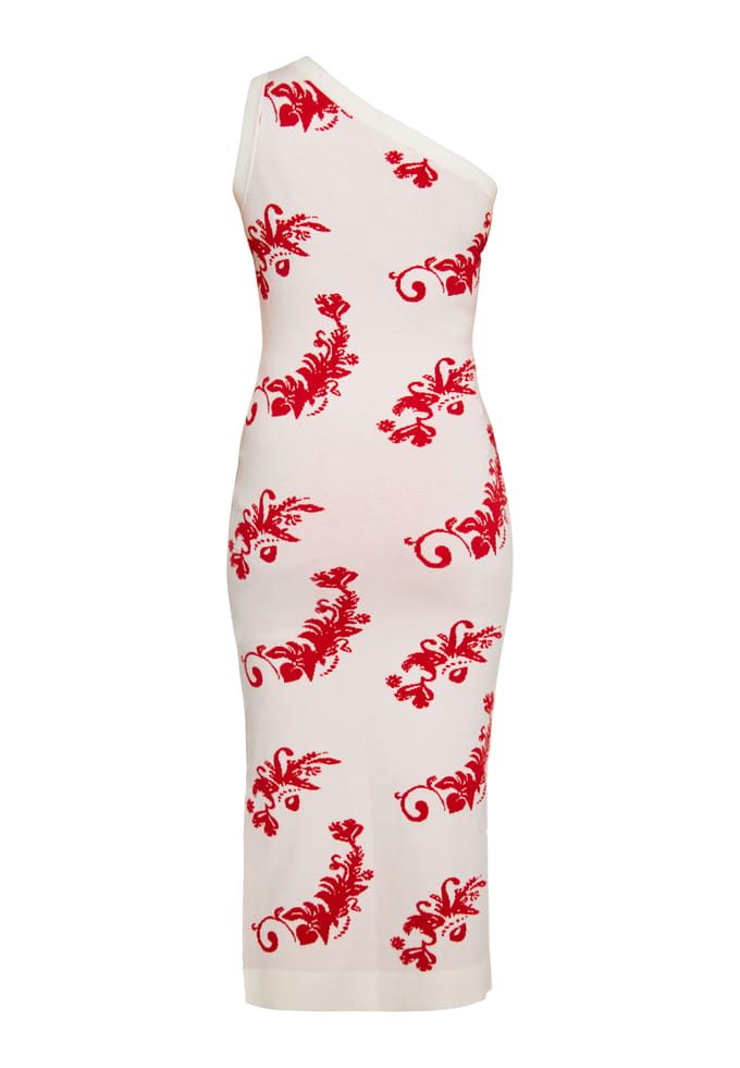 IZIA Jurk Dames Wol Wit Rood
