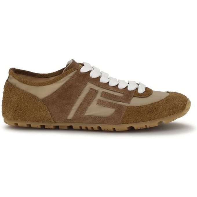 Balmain Beige Kalfskleren Bos Taurus Sport Sneakers