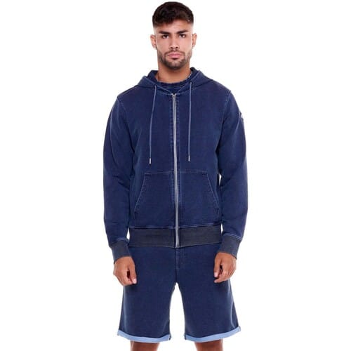 Capuchon sweaters Leone 1947 Man Hoody Full Zip Indigo