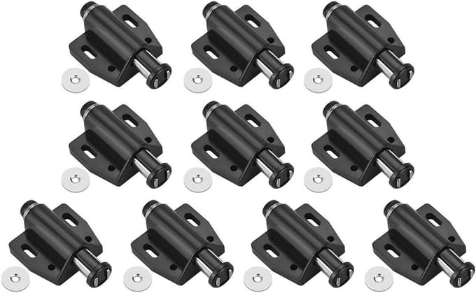 Magnetische deurvergrendeling - Druk open sluiting - Kasten organiseren - Sterke veerwerking - 10 stuks - Wit